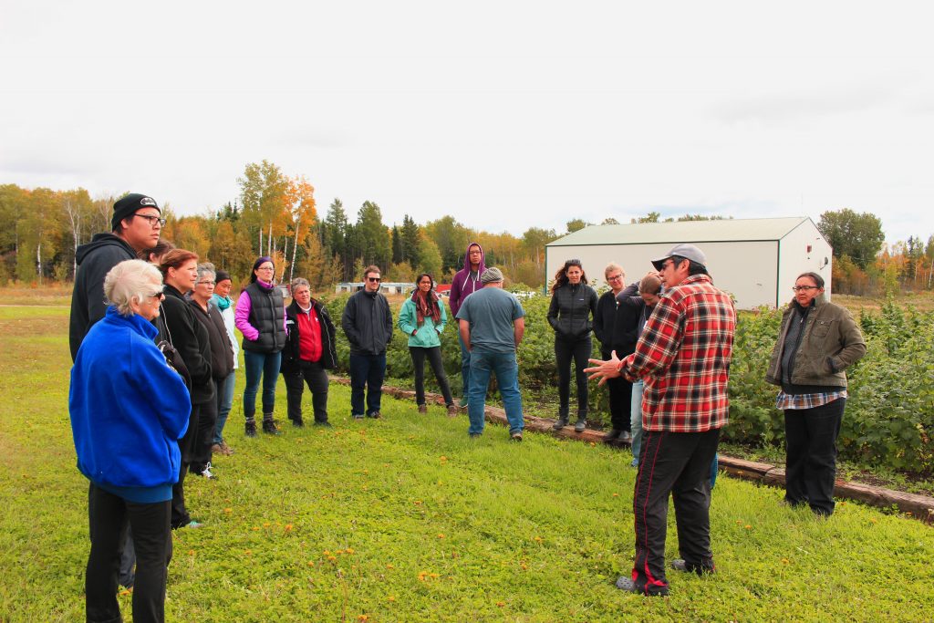 The Collaborative and Councillor John Nasikapow at the OCN Raspberry Patch.